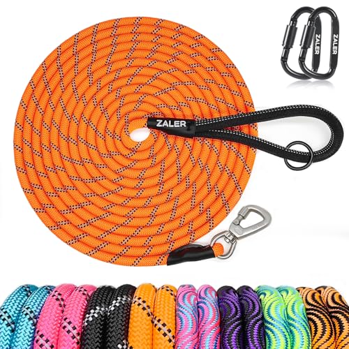 ZALER Long Dog Leash, 50 feet 30ft 20ft 15ft 10ft Dog Training Lead, Heavy Duty Reflective Check...