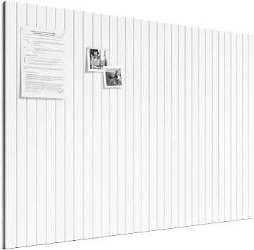 Bumusty Large Cork Board Alternative-48 x 36" Felt Bulletin Board Tiles, with 30 Pushpins, 70 Adhesive Tabs, Fine-Stripe 12-Pack, Cork Boards for Office Push Pin Board Felt Board-Milky White