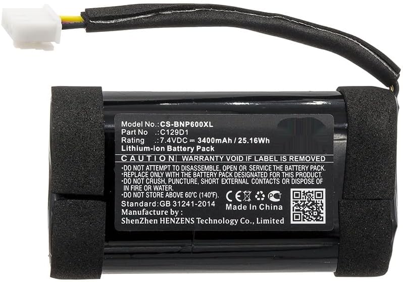 3400mAh Battery Replacement for 1140026 BeoPlay P6 11400 C129D1 2INR19/66 (7.4V)