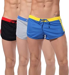 Pantalones cortos deportivos para hombre, ultraligeros, con correa interior, Primavera-Verano, Relaxed, Hombre, color Negro + gris + azul., tamaño 46