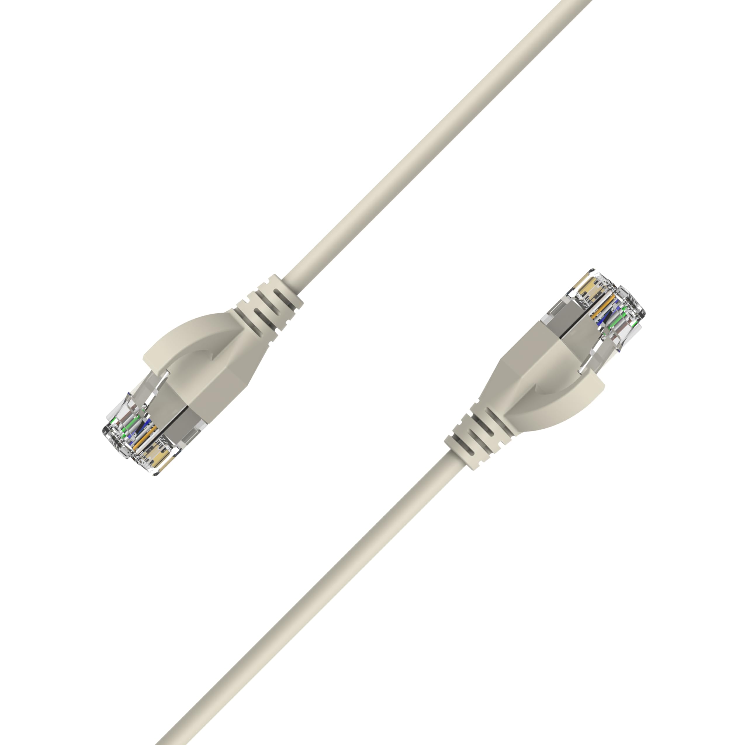 Elfcam® - 5m/16.4ft Ultra Slim Cat 6A Ethernet Cable 10Gbps 32AWG UTP OD2.8mm 500MHz, 10Gb Thin RJ45 Cat 6A Patch Cord for LAN, Router, Modem, Xbox, Laptop and Servers, White, 5 Meters