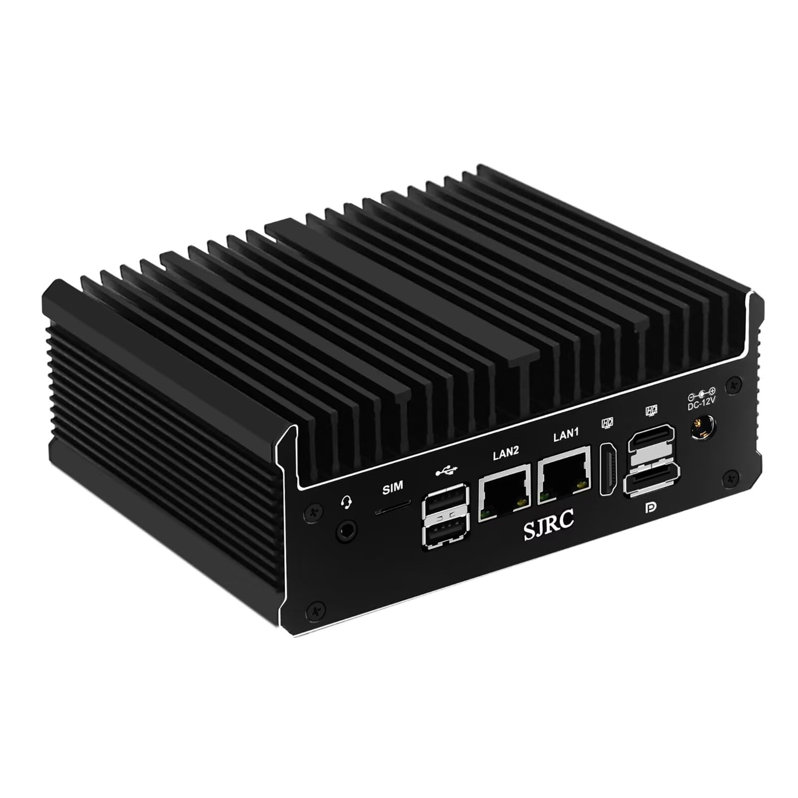 SJRC J6412 Mini PC Fanless 2X i226V 2 5G LAN Micro Firewall Appliance 2X RS232 RS485 COM Industrial