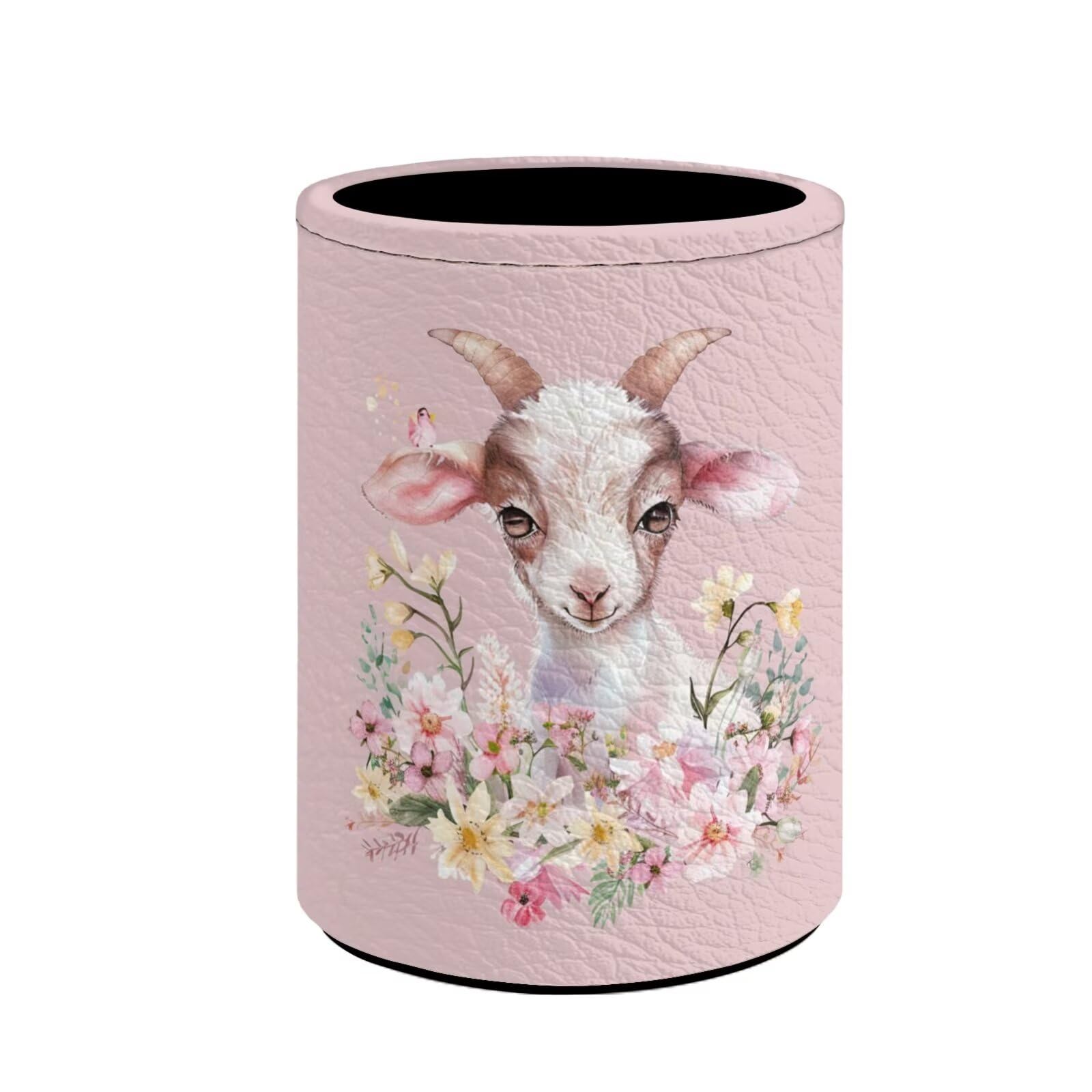 Upetstory Goat Pencil Holder Pen Cup Brush Pot Desktop Organizer Storage for Women Kids Girls Student Office Classroom Home Supply Organizers