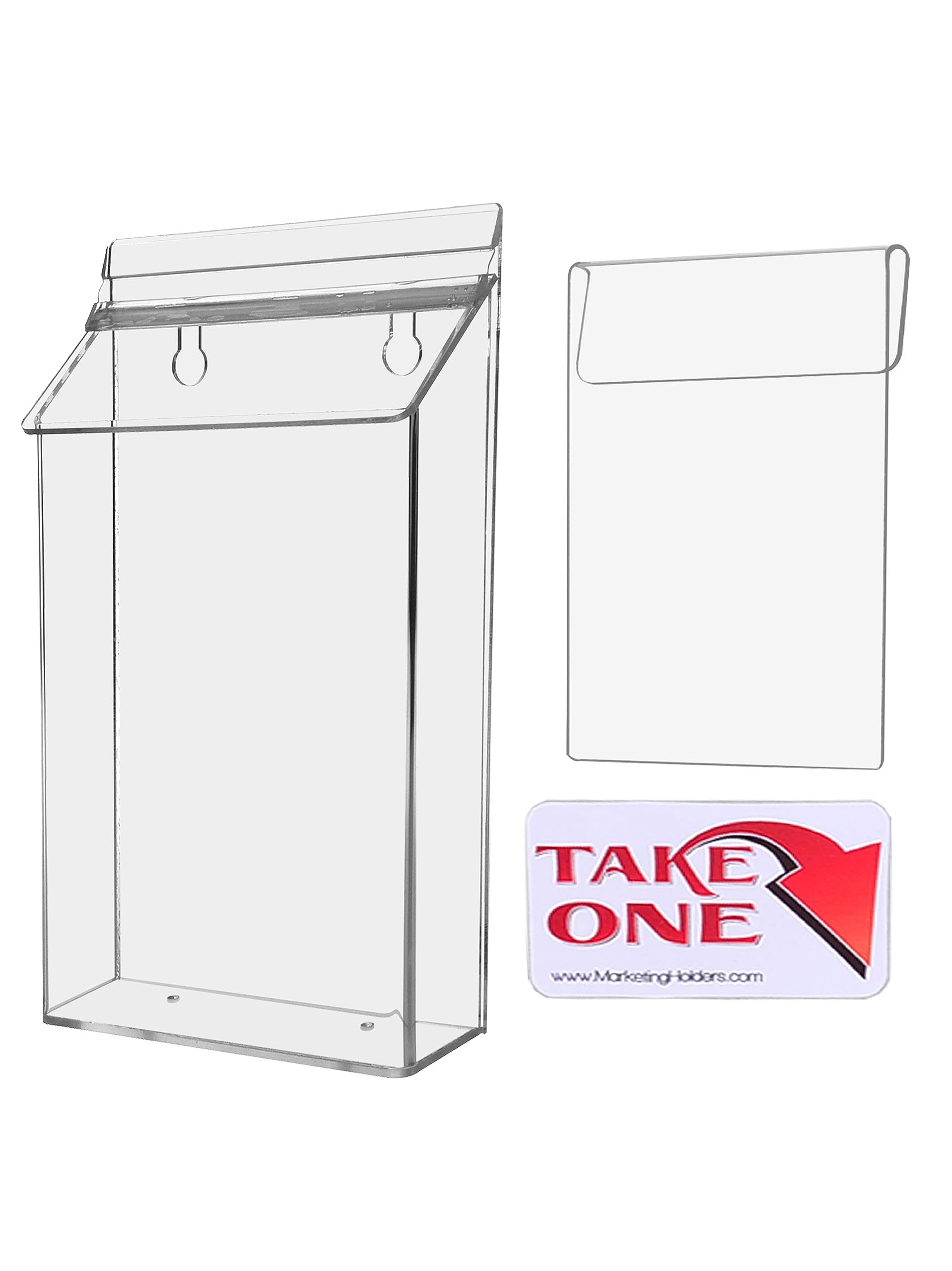 Outdoor Brochure Holder with Window Hook and Lid Holds 6" x 10" Pamphlets for Real Estate Agents On The Go Vehicle Advertising for Hand Outs Clear