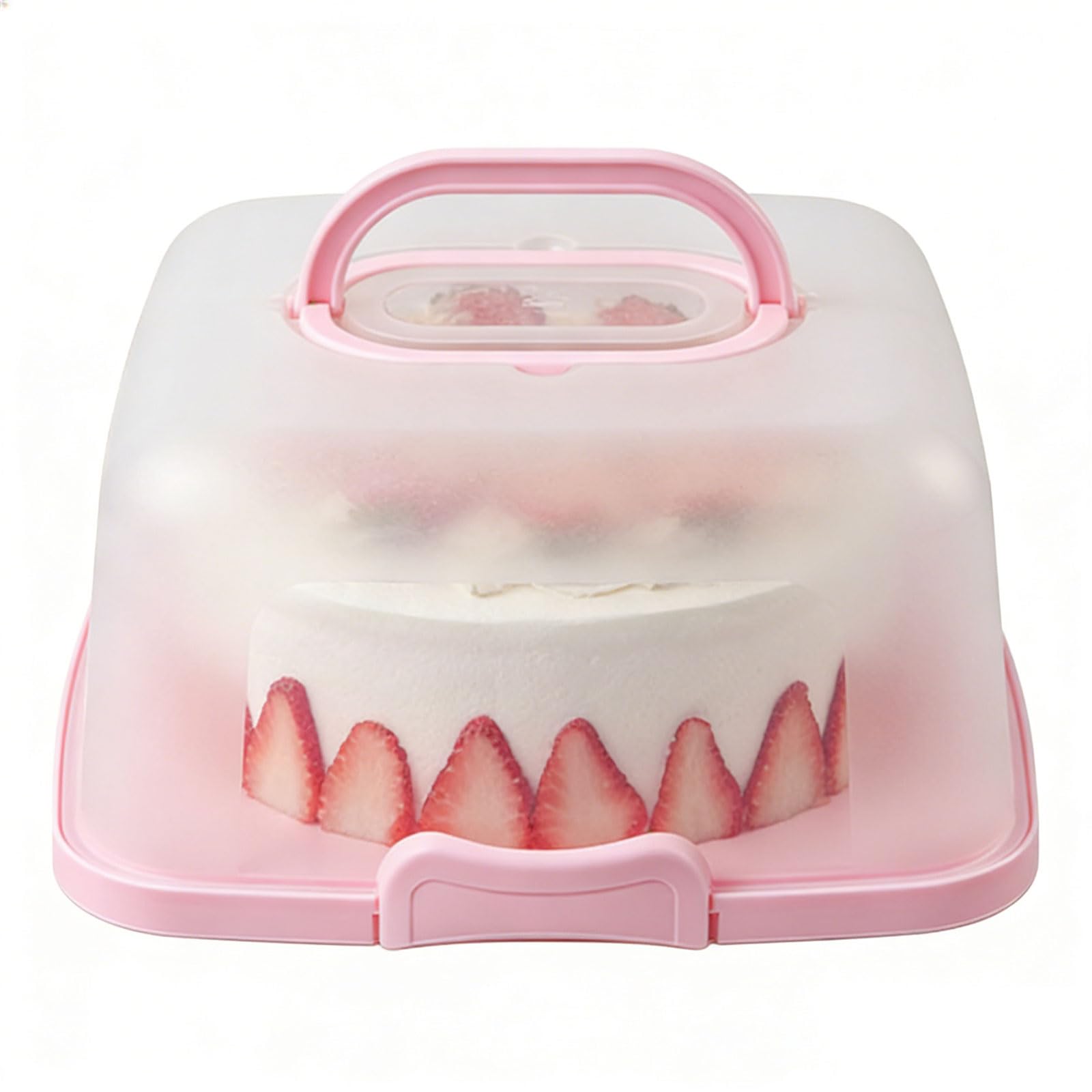 Tsophreniq Food Storage Box for Cakes Cookie Snacks Portable Design Dessert Container Clear Lid Home Outdoor Use Food Grade Cake Container