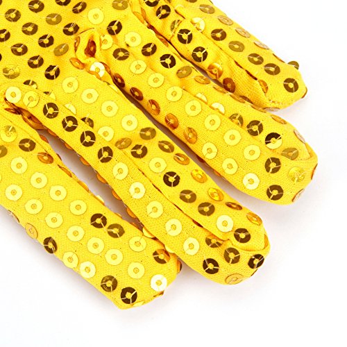 Sparkling Sequin Dance Gloves Men Women Fancy Dress Party Halloween Costume Gloves Cosplay Stage Glitter Short Gloves Punk Rock Jazz Salsa Tango Dancer Gloves - Image 4