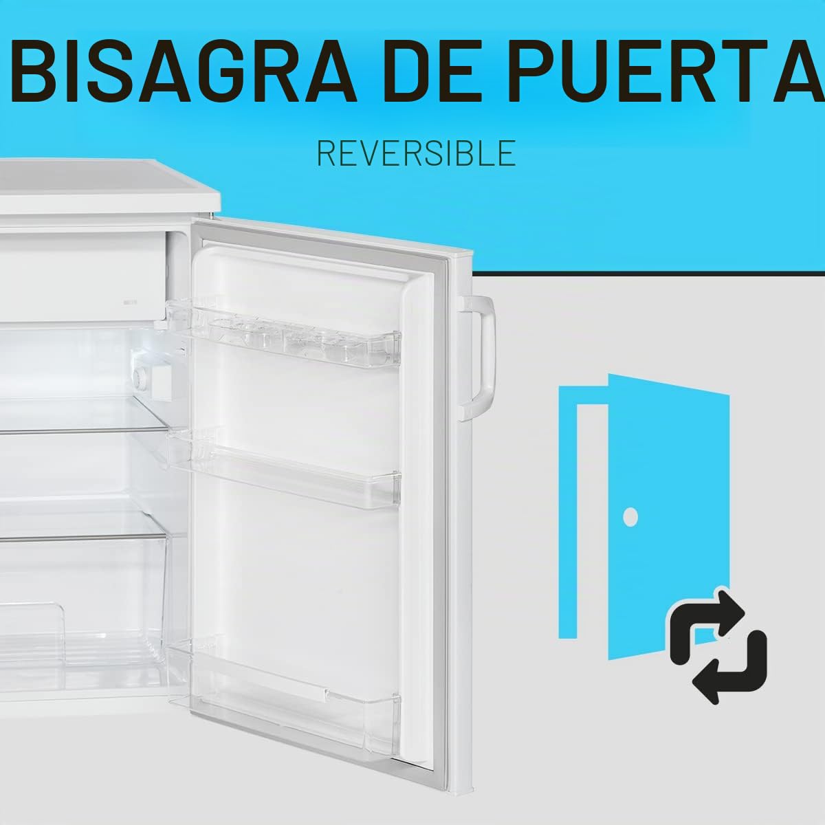 Refrigerador Bomann® con congelador - Refrigerador para bebidas con capacidad de 120 L y 2 estantes de vidrio - - Refrigerador pequeño con control de temperatura continuo - KS 2194.1 Blanco