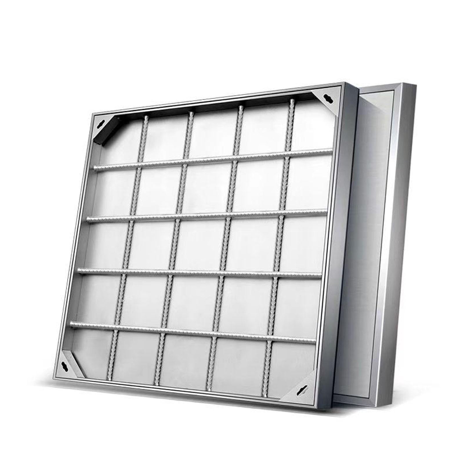 Coperchio Del Tombino Tombino Da Incasso Tombino Quadrato Con Base Coperchi for Fosse Settiche for Fossa Settica Quadrato Chiusino Zincato E Telaio In Acciaio Inox(5cm,30 * 30cm/11.8 * 11.8in)