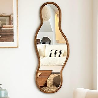 Comprar Cagnolier Espejos asimétricos, 105 × 40 cm Espejo de Pared Irregular, Espejo de Cuerpo Entero con Marco de Madera, Espejos en Forma de Nubes Decoración de Salones, Habitaciones, pasillos (105×40cm)