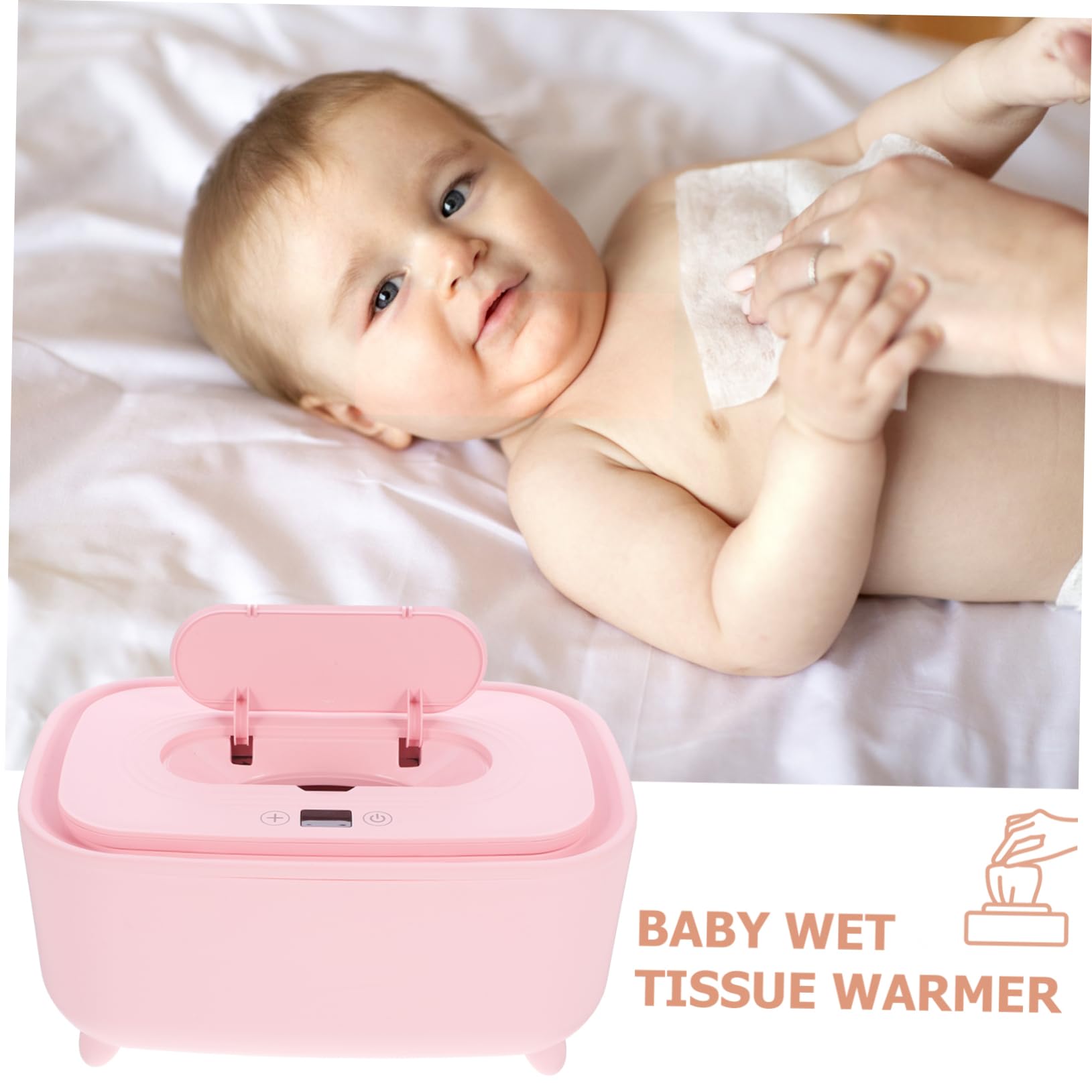 SUPVOX 3 Pièces Boîte De Tissus Chaude Et Intelligente Tu Lingettes Distributeur Simplement Plus Chaud Chauffe-lingette pour Bébé Rose PP