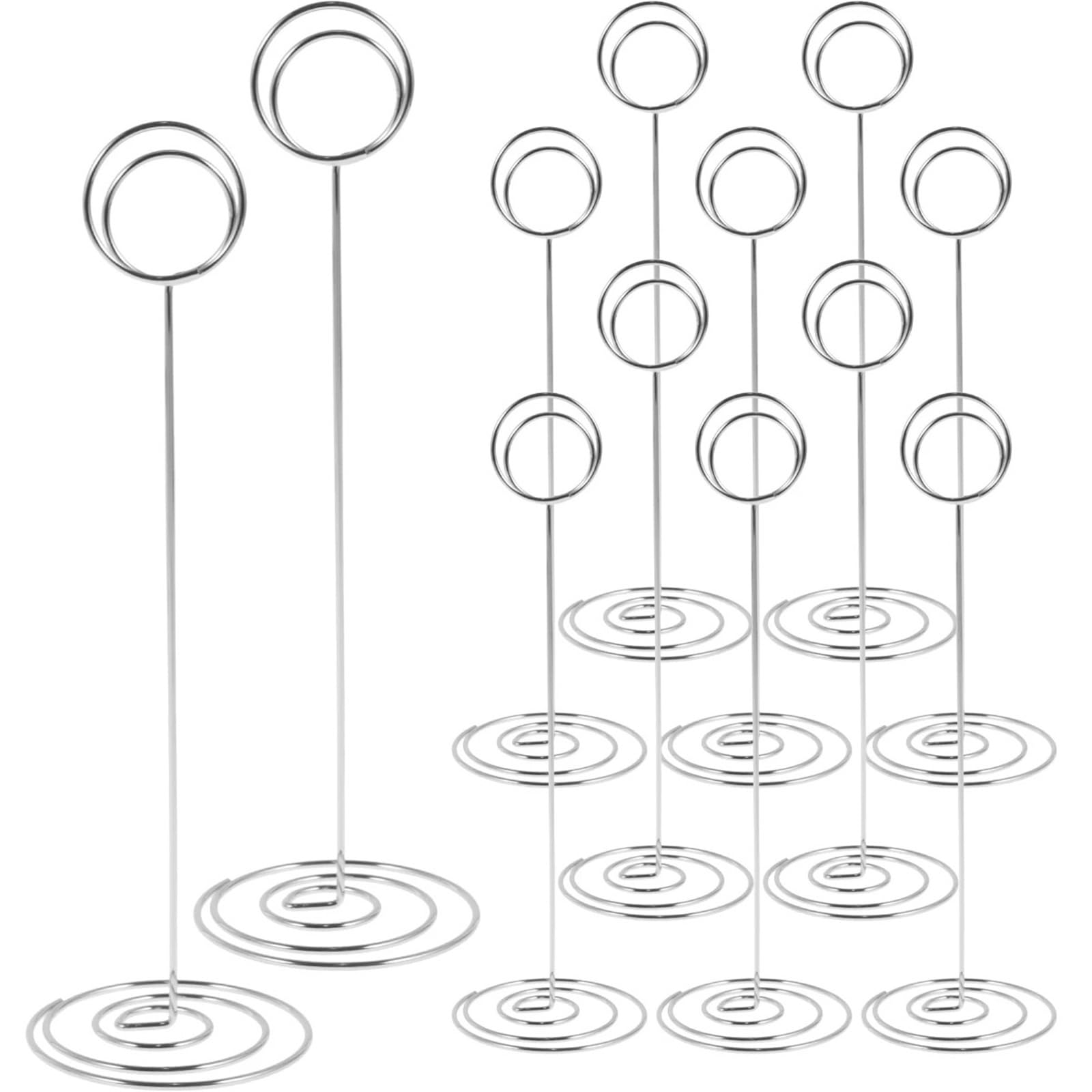 GOXQIT 24pc Place Card Holder Photo Clip Stand Memo Note Wedding Table Number Name Sign Metal Rack Birthday Party Desk Decor For Party(Color 1)