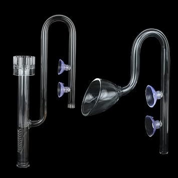 Glass Lily Pipe Inflow Outflow Set Aquatic Inflow with Surface Skimmer for Aquarium Planted Tank Aquascaping 13mm for 12/16mm1/2" ID Tubing