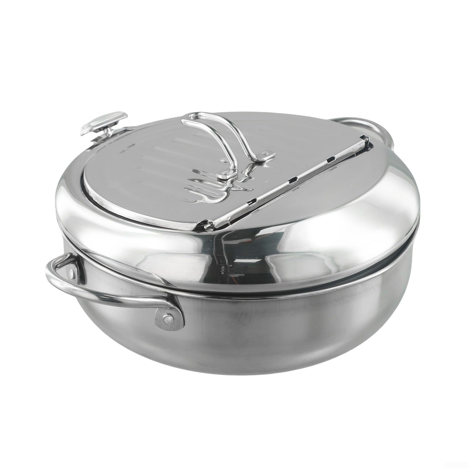 Friggitrice Acciaio 3.2L con Termometro Rimovibile Friggitrice(201+24cm)
