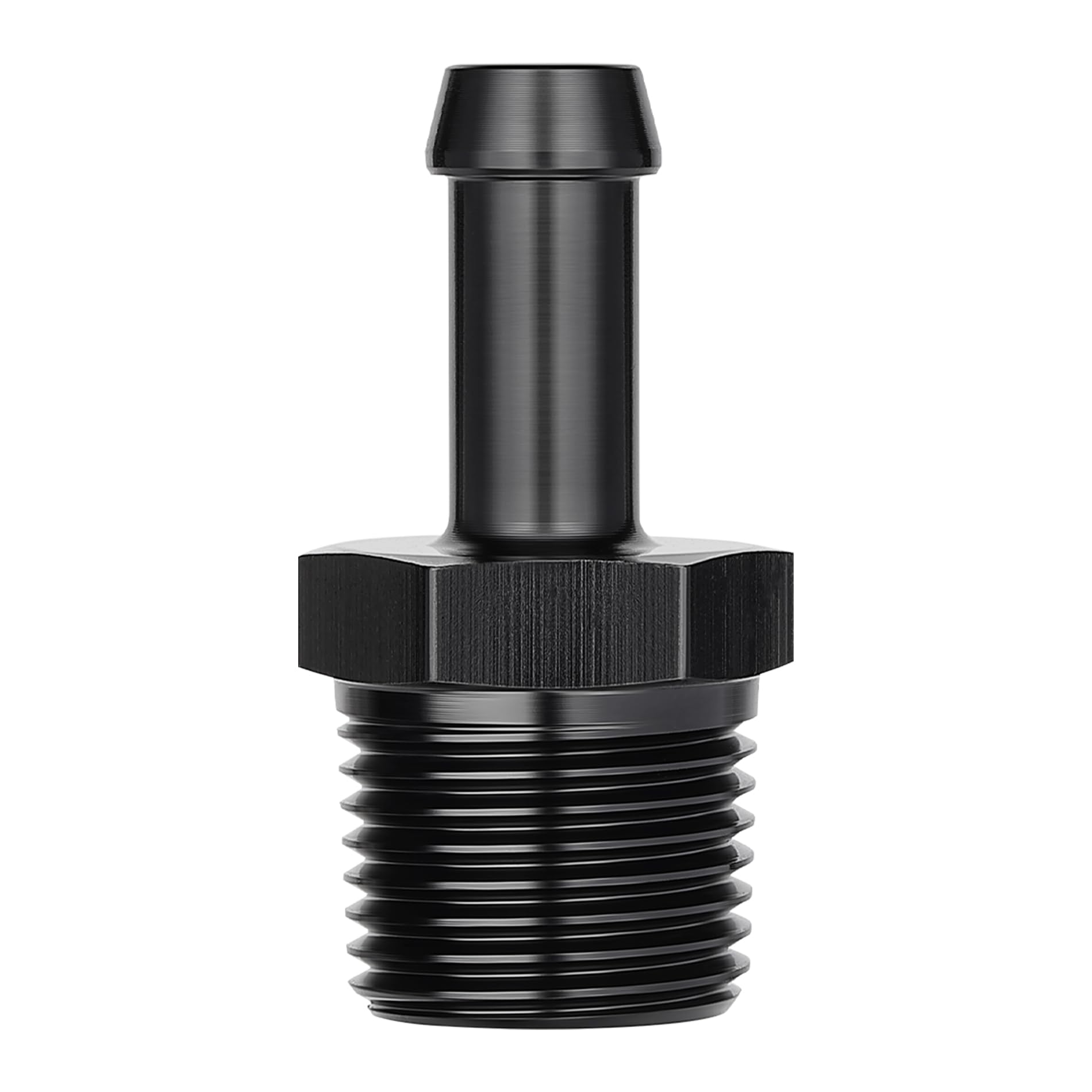 EVIL ENERGY 1/2" NPT Male to 3/8" Barb Fitting Adapter Straight Aluminum Black