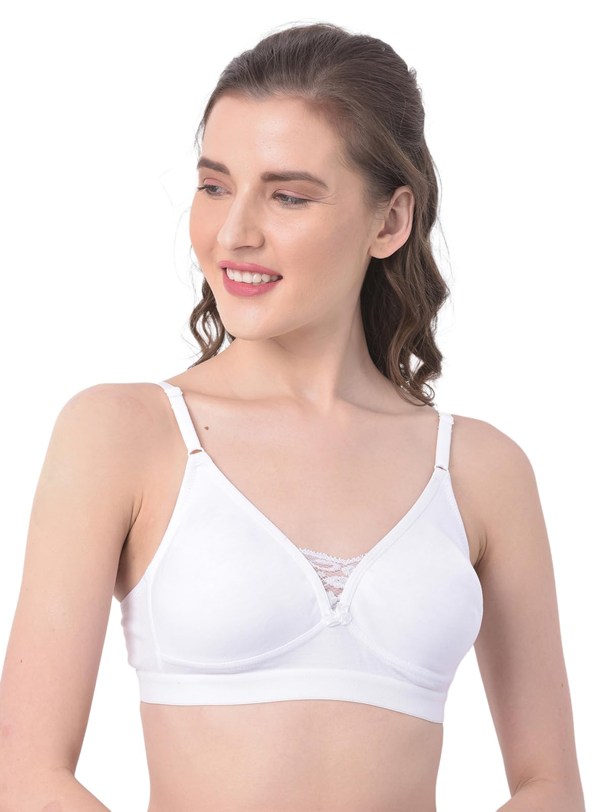 Clovia Women's Cotton Non-Wired Full Cup Bra, White, 32C