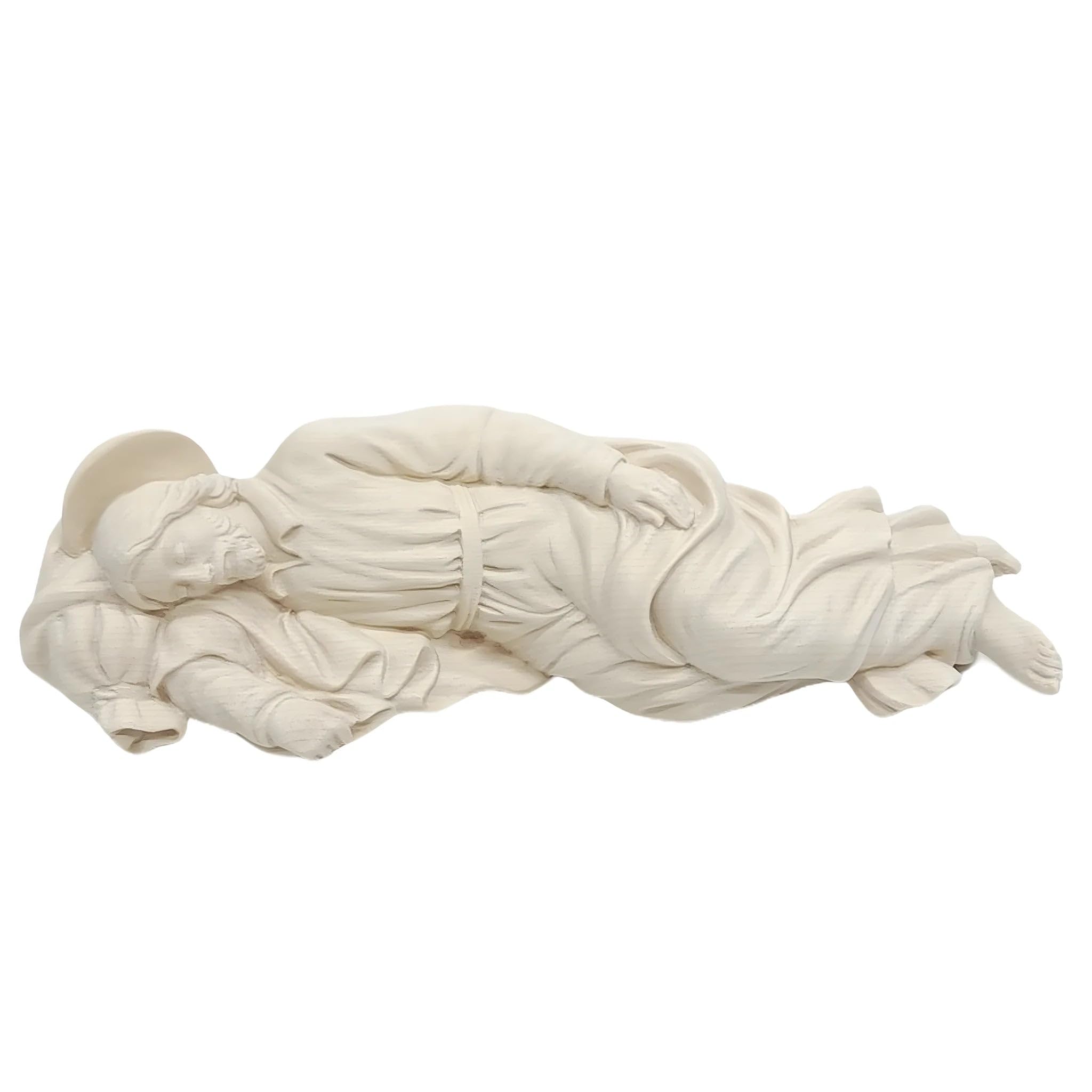 schlafender Josef Holzskulptur 20 cm | Holz handbemalt in Gröden | Krippenfigur