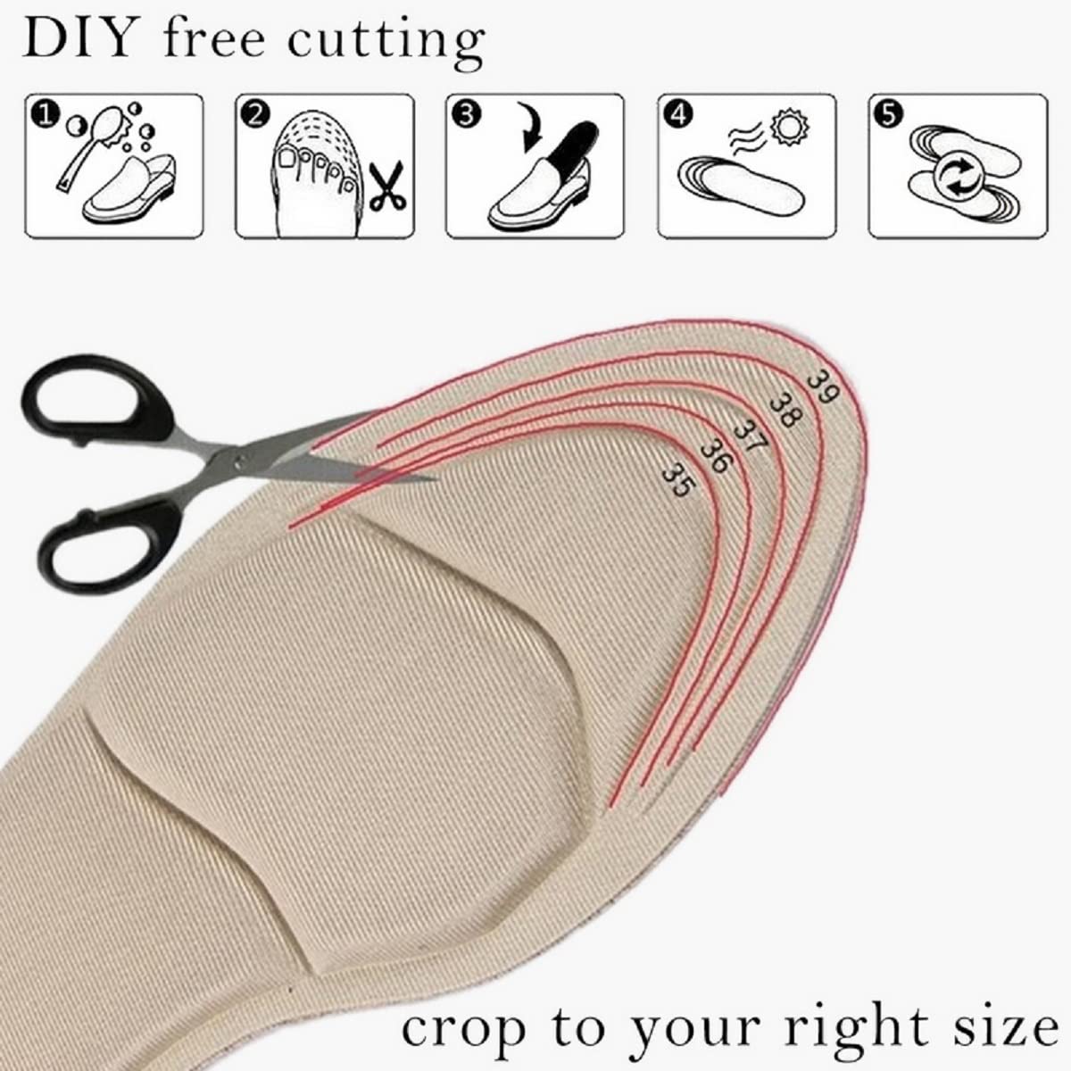 Plantillas Invisibles para Tacones Mujer Viscoelásticas con Protector de Talón, Autoadhesivas, Recortables, Antirozaduras, Antideslizantes, Alivio Metatarso para Zapatos y Sandalias, Beige