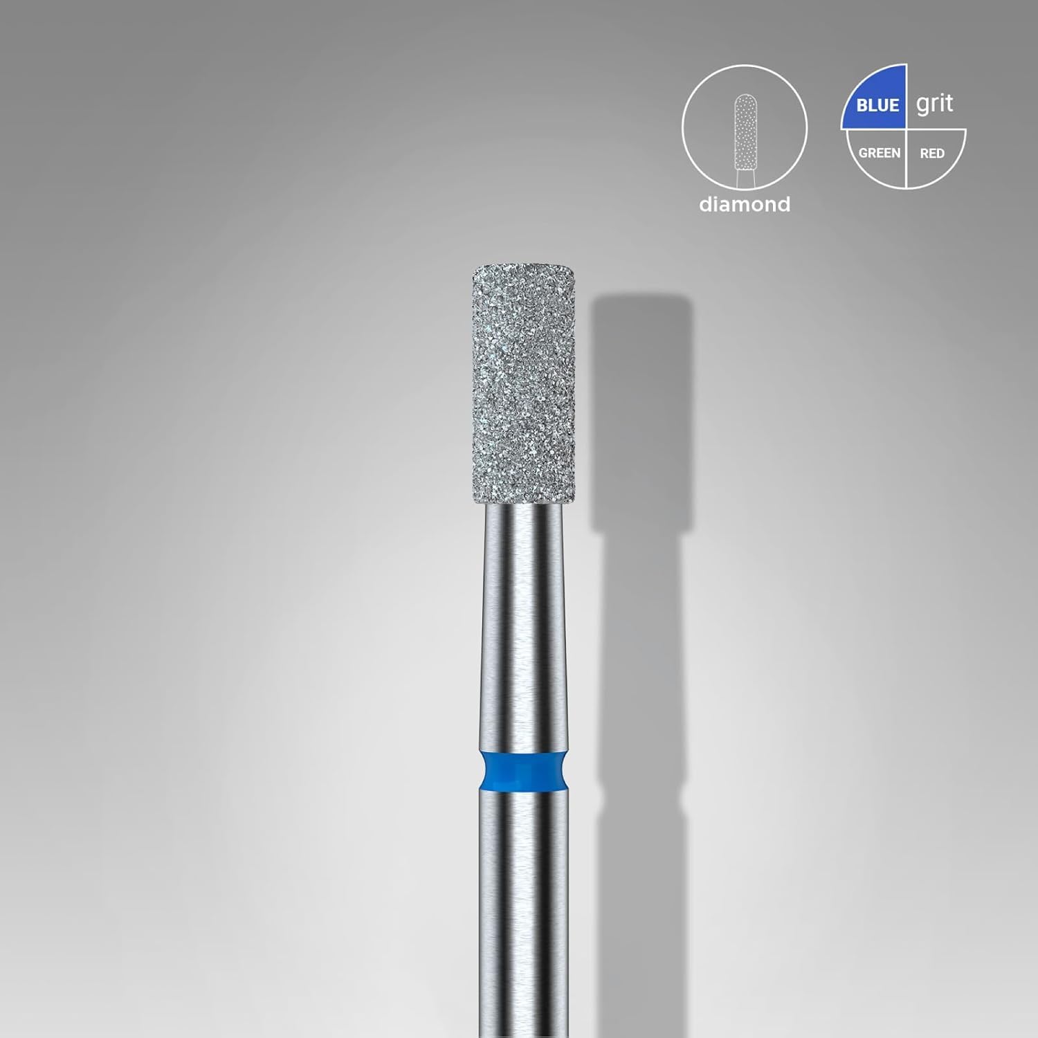 STALEKS PRO Expert Diamond Nail Drill Bit (Cylinder, Blue, 2.5mm Head / 6mm WP) β Medium Abrasiveness for Delicate Cuticle Polishing & Skin Processing in Hardware Manicure/Pedicure 1