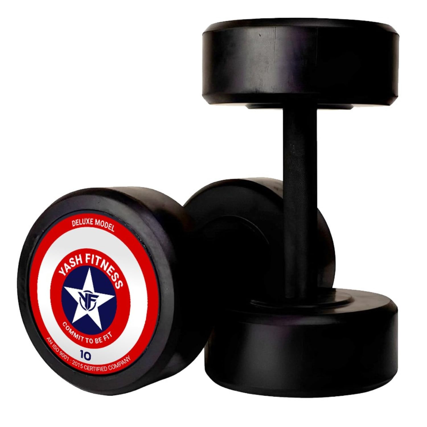 Rubber Dumbbell Set for Home Gym & Strength Training | Durable Non-Slip Rubber Coated Dumbbell | Ideal for Weight Training, Muscle Building & Fitness Workouts (Black, 10kg)-image-48