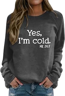 MILONT Women Casual Crew Neck Sweatshirt Letter Printing Long Sleeved Sweatshirt Blouse Temperament Top Fleece Sweat Top with