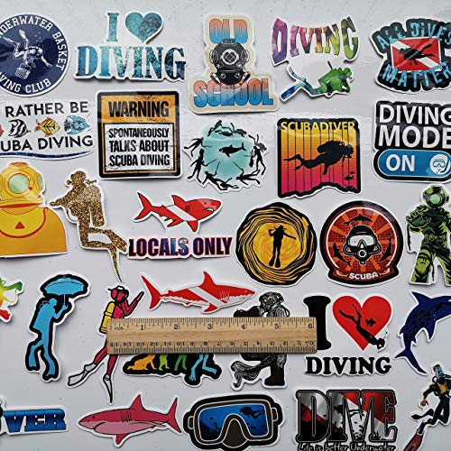 60Pcs Diving Sticker Scuba Diving Decals Outdoors Stickers for Water ...