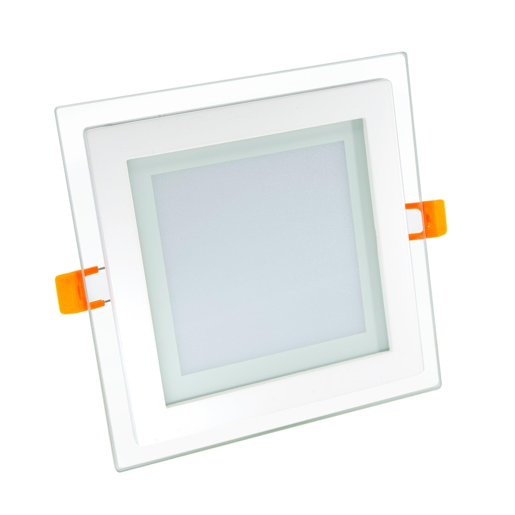 G.W.S® 6W Crystal Glass Edge Square LED Recessed Flat Panel Downlight Ceiling Light Day White (6000K), LED Driver Included