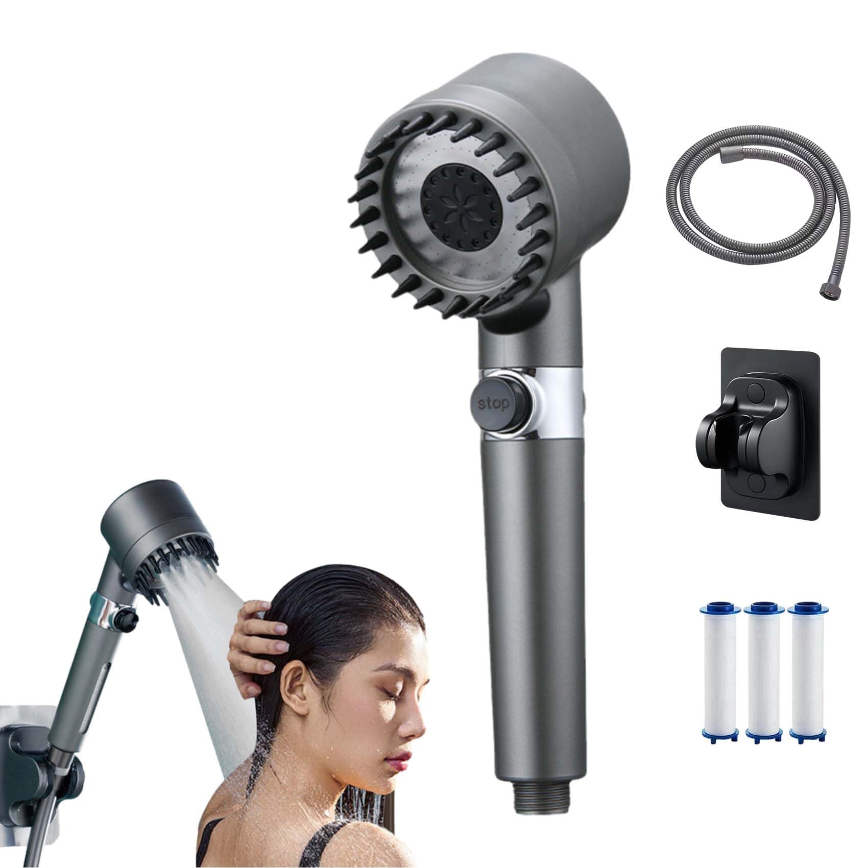 Pommeau de douche filtré haute pression pour massage de la peau et filtration saleté
