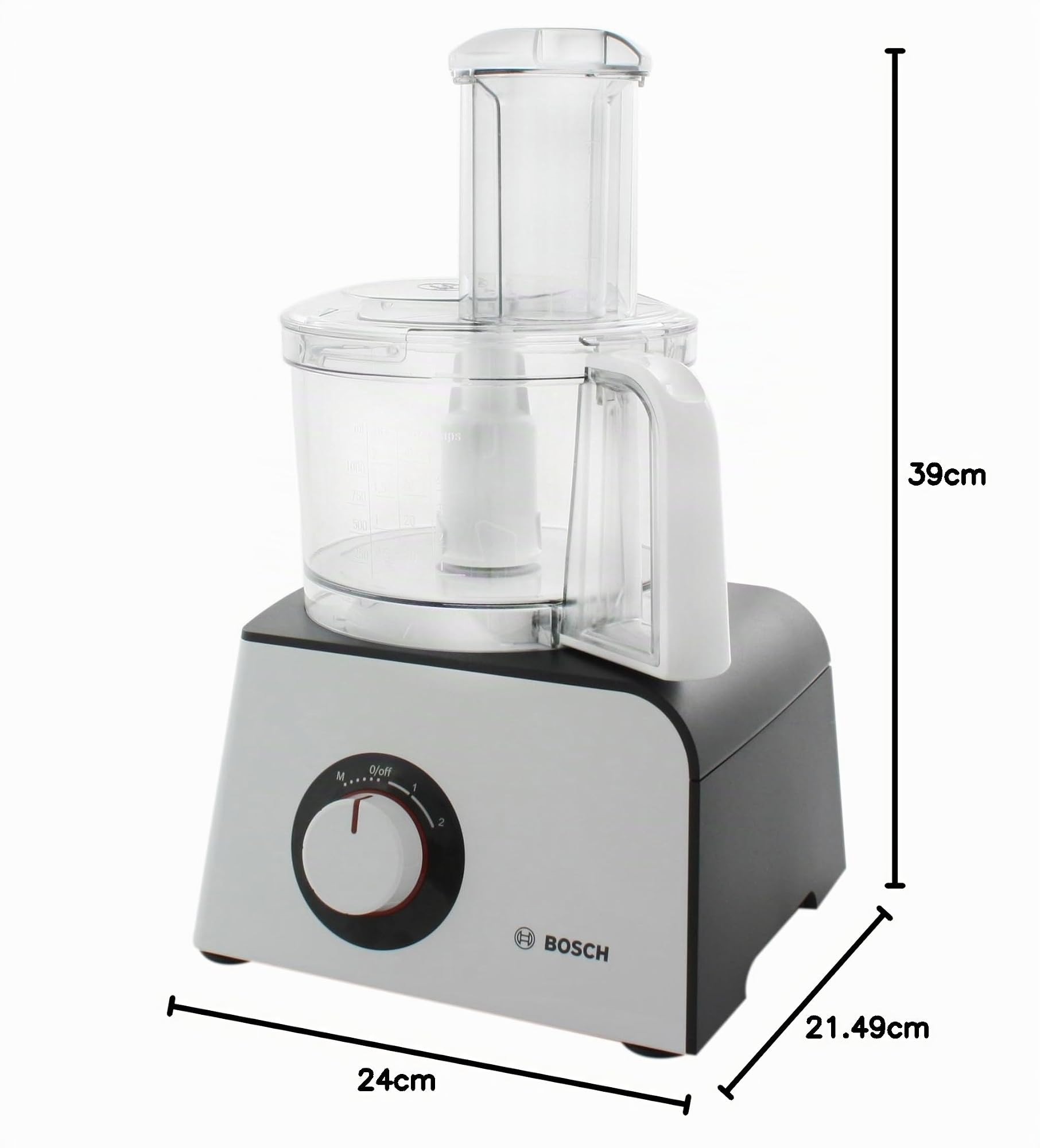 Bosch Elettrodomestici MCM4100 Robot da Cucina, 800 W, 1.21 Litri, Plastica, 2 velocità, Bianco