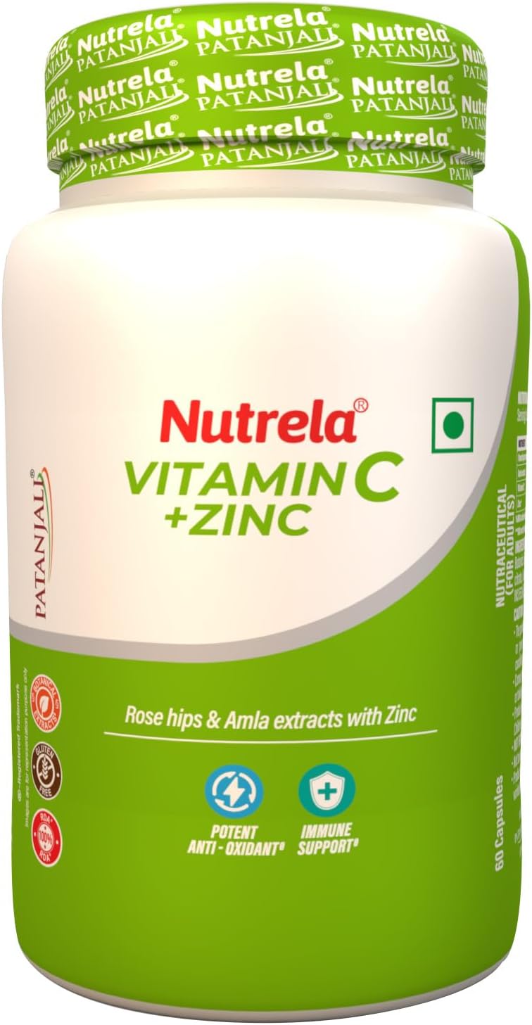 Nutrela Vitamin C and Zinc Chewable tablets for Men, Women and Kids - 60 Tablets