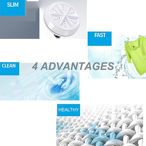 Miniatura 5 de Mini lavadora portátil, mini lavadora turbo y lavavajillas para fregadero pequeña lavadora para el hogar, negocios, viajes, sala de universidad,
