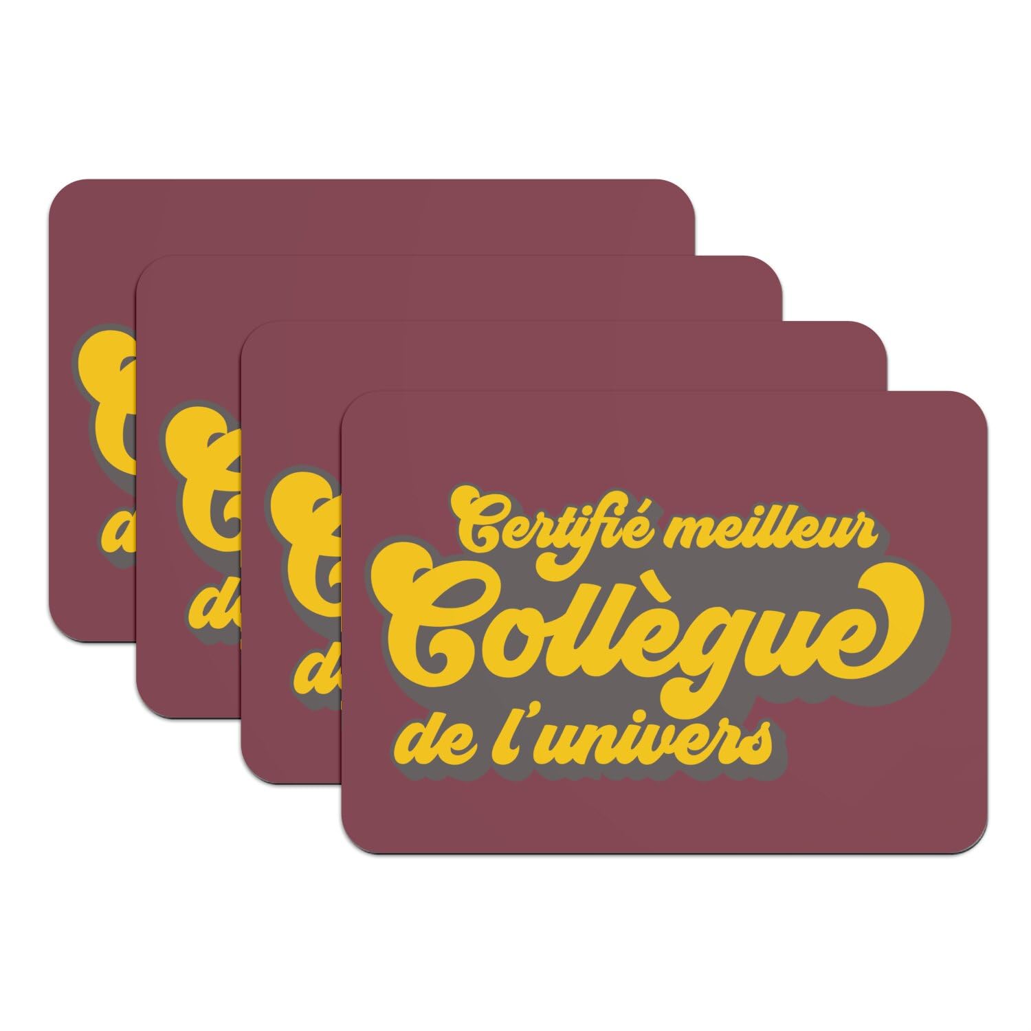 Sets de table meilleur collègue rouge, cadeau idéal de fin de carrière