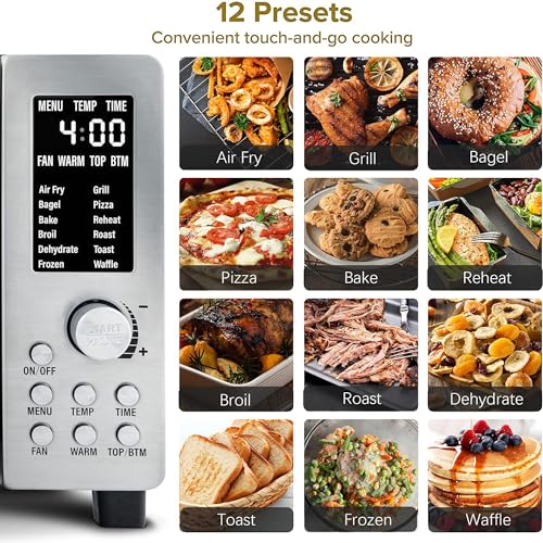 Nuwave Bravo 12-in-1 Digital Toaster Oven, Countertop Convection Oven & Air Fryer Combo, 1800 Watts, 21-Qt Capacity, 50°-450°F Temp Controls, Dual Zone Surround Cooking, Linear T Technology, SS Look Nuwave Bravo 12-in-1 Digital Toaster Oven, Countertop Convection Oven & Air Fryer Combo, 1800 Watts, 21-Qt Capacity, 50°-450°F Temp Controls, Dual Zone Surround Cooking, Linear T Technology, SS Look