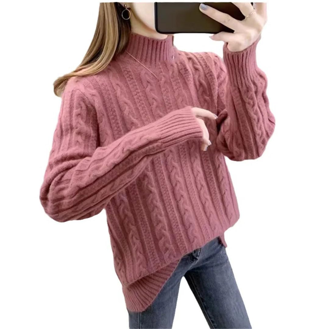 Maglione da donna a collo alto autunno inverno maglione a maniche lunghe maglioni lavorati a maglia addensare maglioni caldi da donna.