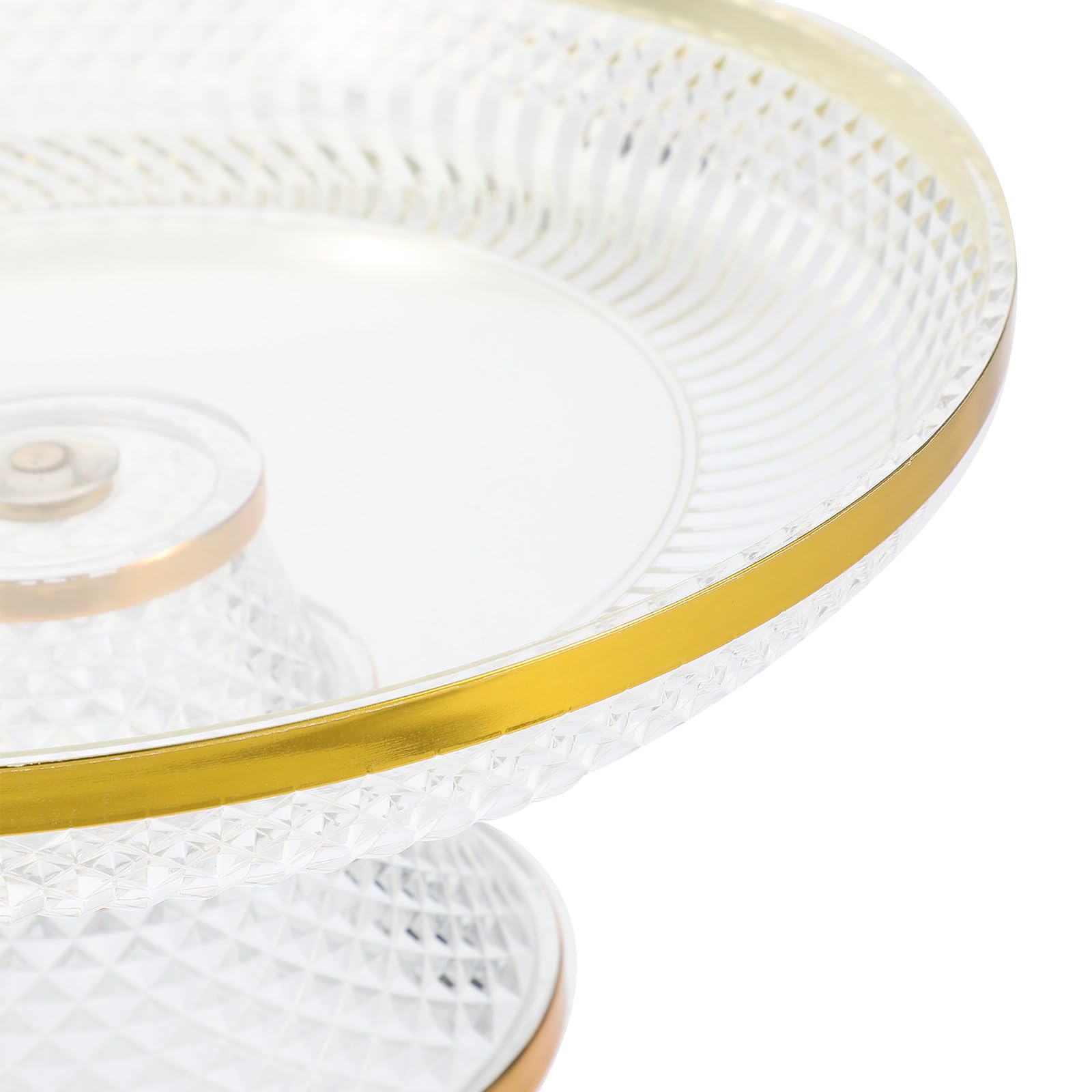 jojofuny Acryl Kuchenständer mit Goldrand Leichtes und Praktisches Dessertständer Tablett für Geburtstage und Bankette Elegante Obst Servierplatte mit Hohem Boden