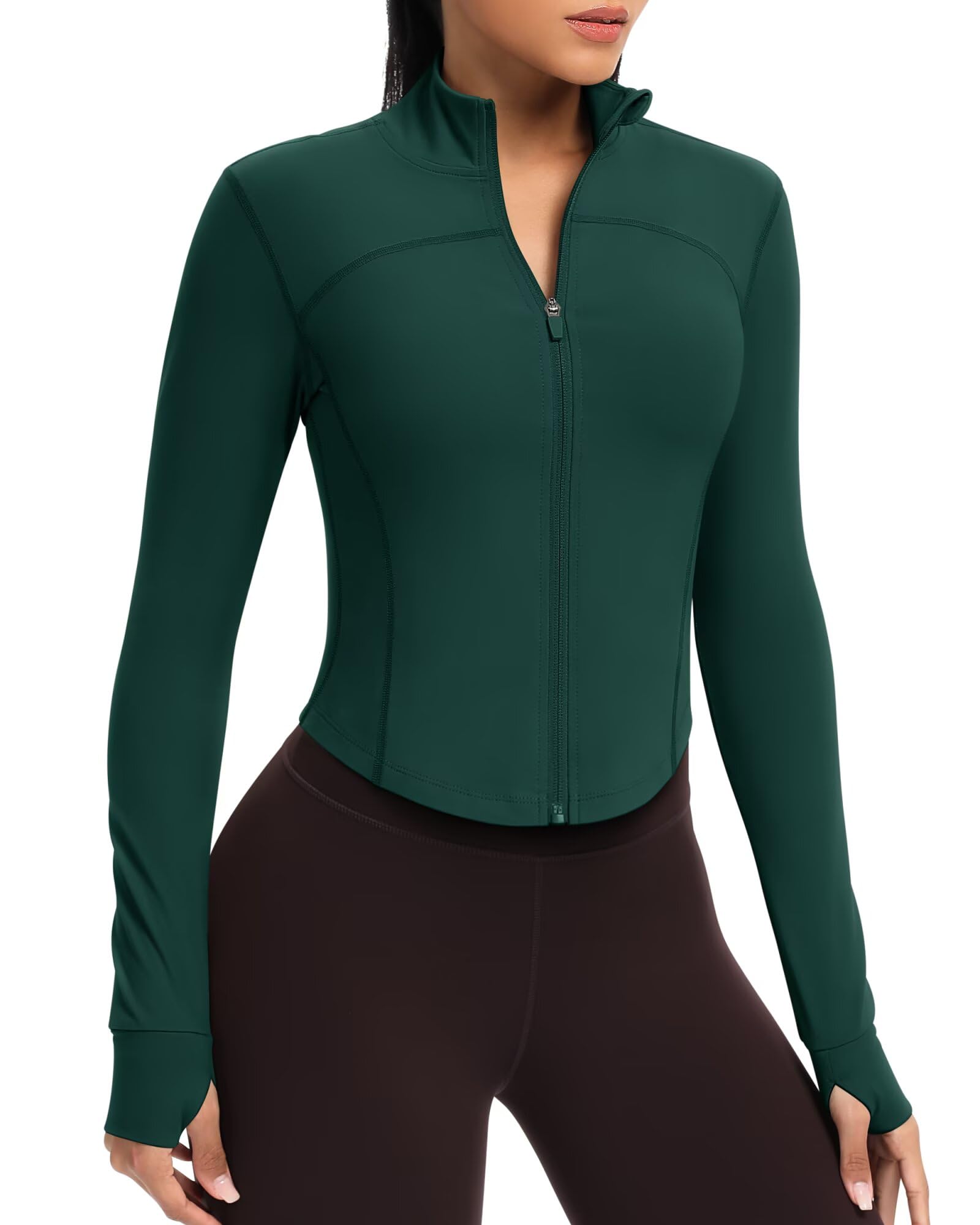QUEENIEKE damska kurtka do biegania slim fit i miękka w dotyku bluza sportowa z pełną boczną kieszenią na zamek błyskawiczny