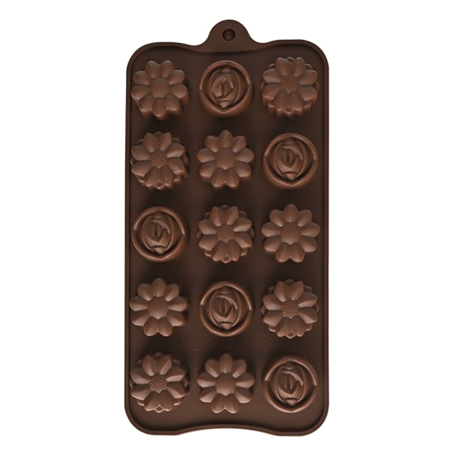 アンティーク　チョコレートモールド　お花 Amazon.co.jp: SYOUTOU 花 シリコンモールド 15個取り 花型 バラ