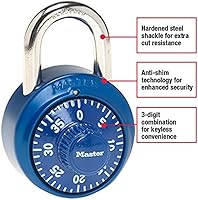 Vista 2 de Master Lock 1530DCM Locker Lock Combination Padlock, 1 Count (Pack of 1) Colors May Vary
