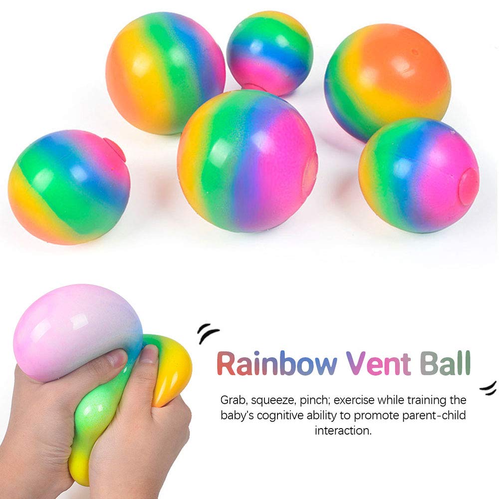 Rukjmqi Pelota Antiestrés Arcoíris – Juguete Sensorial Para Aliviar La Ansiedad, Efecto Relajante Y Mejora Del Agarre, Ideal Para Casa, Escuela Y Viajes