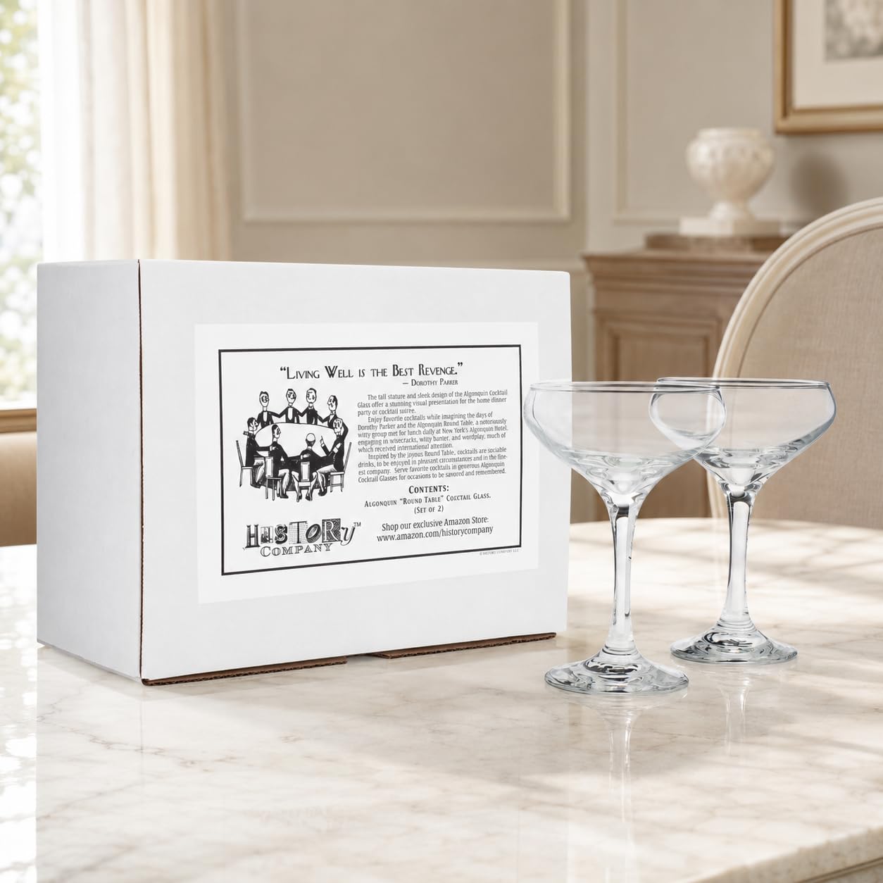 Algonquin Round Table Cocktail Glasses - Vintage Set -4