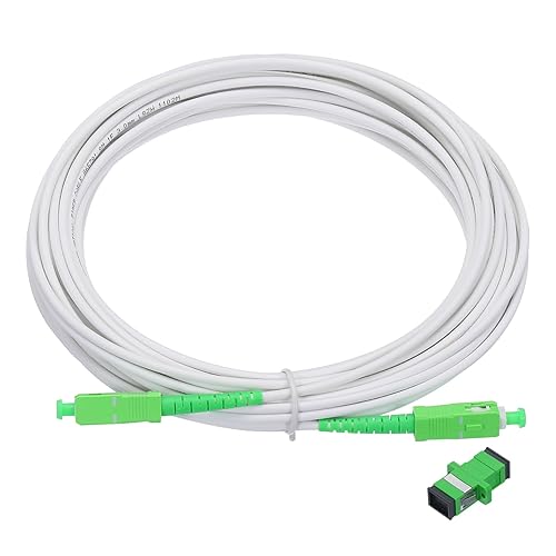 Vista 39 de MECCANIXITY Cable de conexión de fibra óptica simple OS2 de 98.4 pies de modo único LSZH SC/APC-SC/APC puente blindado blanco óptico para redes LAN