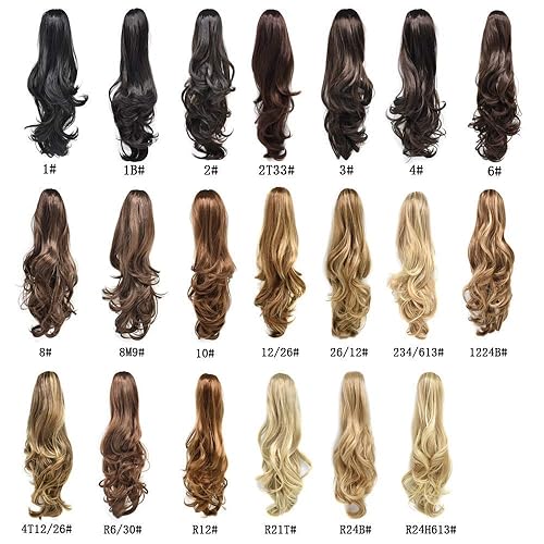 Vista 15 de LYRICAL HAIR Extensión de cola de caballo sintética para mujer, con cordón ajustable, pinza de mandíbula, larga, rizada, ondulada, extensión de cola