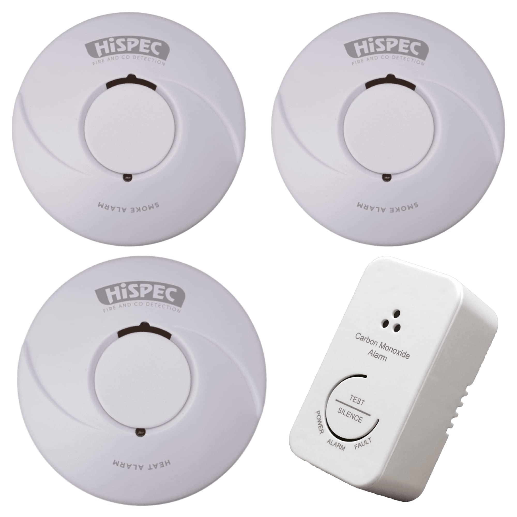 HiSPEC Smoke Alarms Heat Detectors and CO Detectors Fire Safety Kits