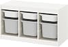 IKEA Storage Combination TROFAST, 99x44x56 cm, WhiteGrey, Engineered Wood