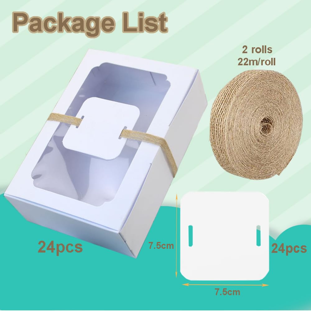Allbusky 24PCS Paper Bakery Boxes with Window, Cake Boxes - Image 3