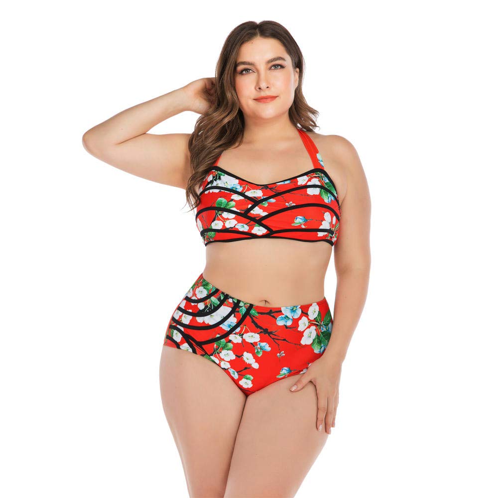 Elegancka i amerykańska odzież surfingowa bez rękawów, krem przeciwsłoneczny damski, moda kąpielowa, hot spring strój do nurkowania, kostium kąpielowy (czerwony 4XL)