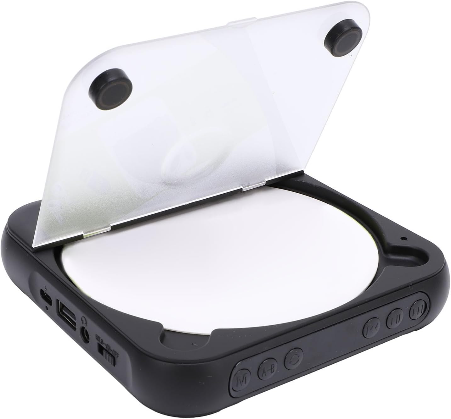 Eujgoov Portable 5.3 CD Music Player with Wired Headphones for CD R RW MP3 WMA, Long Life for Home Use (Black)