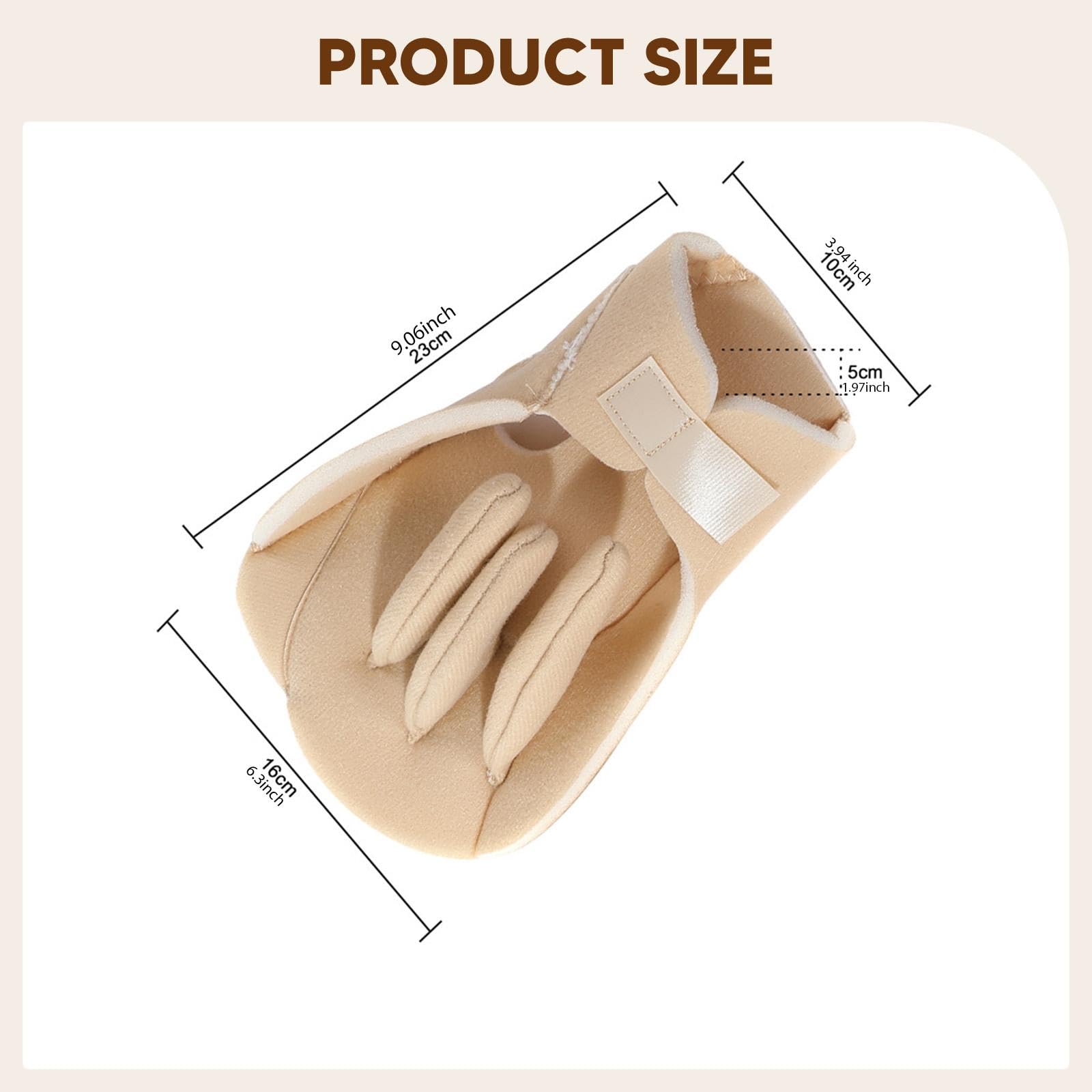 Gant écarteur de Doigts, Protège-Paume, Aide Ergonomique, Coussin Souple, Oreiller pour Contractures de La Main pour Femmes et Hommes, Droite Gauche