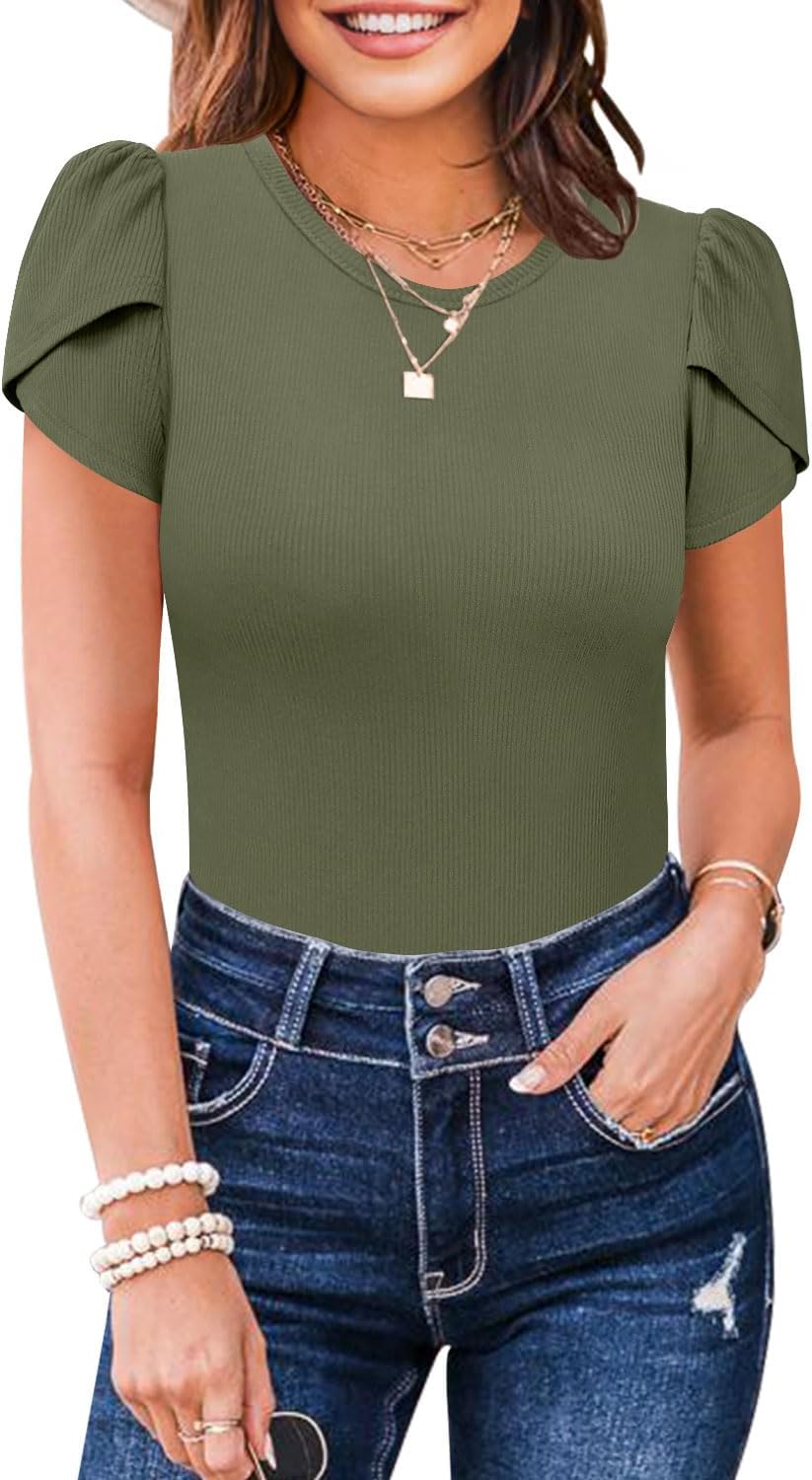 MIHOLL Women’s Short Sleeve T Shirt Crew Neck 2025 Summer Casual Tee Blouses Tops