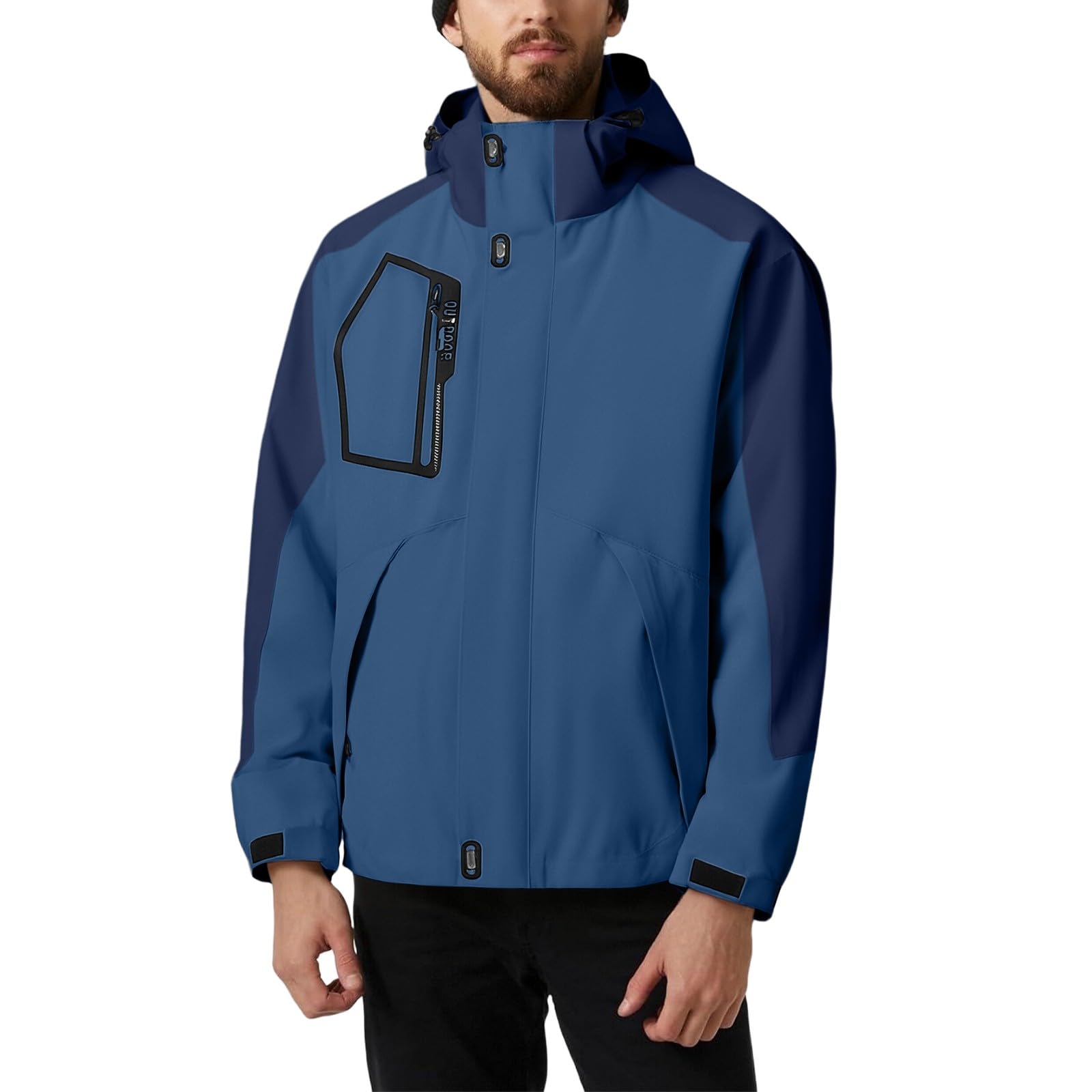 Giacca a vento da uomo in softshell impermeabile con cerniera