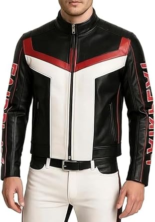X-ception Fair Play Black Leather Jacket | Mr Terrific Biker Motorcycle Leather Jacket For Men